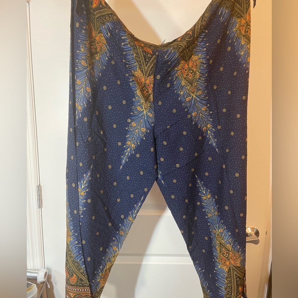 NEW  Thai Sabi Wrap Pants. Blue Multi Color